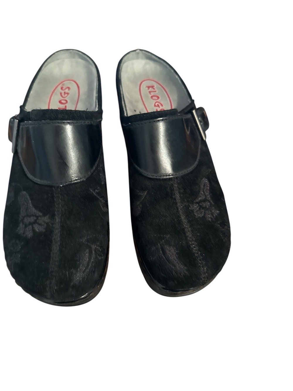 Klogs Women's Black Slip-On Buckled Clog